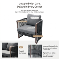 Ensemble de canapés en rotin Meiqi pour patio extérieur moderne avec table, imperméable et résistant aux UV, pour jardin, balcon, terrasse et salon