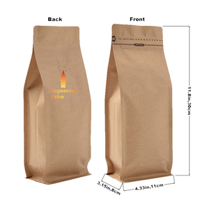 Sinh Thái tùy chỉnh thiết kế 1kg 120micron Nâu giấy kraft/Pet nhôm lá đứng lên túi đáy phẳng túi Cà phê với dây kéo van - Product Image 4