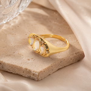 Minimalist Sparkling Stone Open <b>Ring</b> <b>Adjustable</b> Statement Finger <b>Ring</b> for Women - Product Image 6