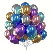Ballons de décoration de fête, couleur métallique, chrome, latex, mariage, anniversaire, Noël, Pâques, fête festive