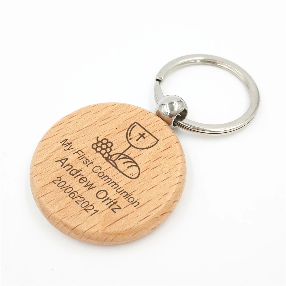 Wooden Key Rings Blank Round Rectangle Wooden Key Chain DIY Promotion Pendant Crafts Gifts Giveaway Souvenir Customized