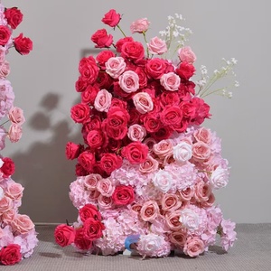 Centre commercial de mariage grande décoration rose artificielle scène de mariage proposition cérémonie mise en page - Product Image 2