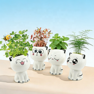 <span class=keywords><strong>Macetas</strong></span> de Cerámica con Forma de Gato <span class=keywords><strong>para</strong></span> Suculentas, <span class=keywords><strong>Mini</strong></span> Jarrón <span class=keywords><strong>para</strong></span> Plantas de Interior, Maceta Kawaii con Forma de Gato <span class=keywords><strong>para</strong></span> Decoración del Hogar y Oficina - Product Image 4