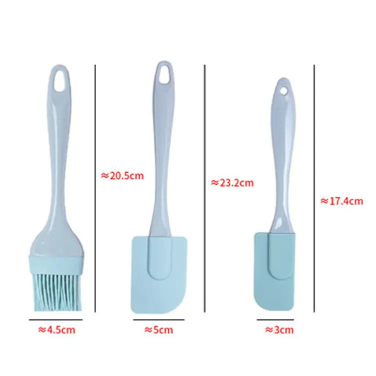 3pcs Cream Scraper Diy Bread Cake Butter Spatula Mixer Oil Brush Kitchen Baking Tool Silicone Spatula Non-stick Accessories