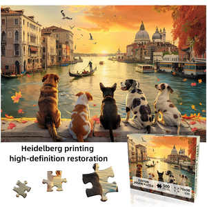 <span class=keywords><strong>Puzzle</strong></span> personnalisé de <span class=keywords><strong>500</strong></span> <span class=keywords><strong>pièces</strong></span>, animaux, chiens, paysage au coucher du soleil, <span class=keywords><strong>puzzle</strong></span> éducatif pour adultes et enfants, pour la décoration de la maison, art mural - Product Image 2