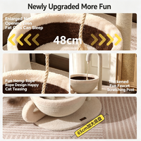 USMILEPET Griffoir et Lit pour Chat 2 en 1 en Sisal Naturel, Planche à Griffer Écologique en Sisal pour Chatons d'Intérieur, Nid Griffoir pour Chat