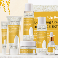 Kit de soin du visage au riz coréen, blanchissant, éclaircissant, anti-rides, soin de la peau au riz