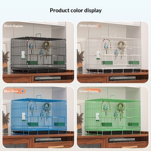 Cage à oiseaux Budskin Parrot Xuan Fengwen Peony Encryption Villa, petite, pliable, en fil de fer, simple couche, espacement 1 cm, pour usage domestique - Product Image 2