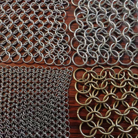 Cortina de Metal de Aluminio Dorado con Malla de Anillas de Acero Inoxidable, Tipo Malla de Cadena, Sin Soldadura o Soldada, Color Personalizado