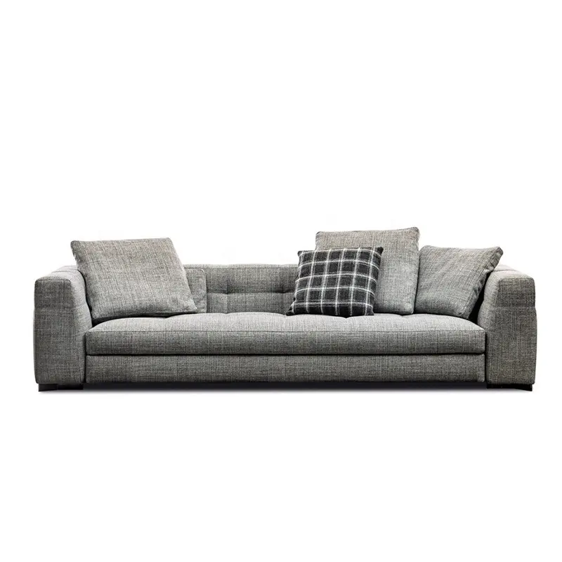 2023 sofa Italia ringan mewah bahan kain katun dan linen set sofa modern malas furnitur ruang tamu