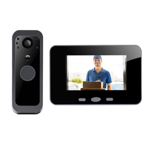 Chuông cửa không dây chống nước IP65 5000mAh, camera giám sát an ninh gia đình phát hiện chuyển động PIR với màn hình LCD 4 inch - Product Image 1