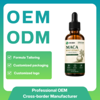 Extrait liquide de Maca personnalisé sous marque privée, Gouttes orales de Maca à base de plantes pour le bien-être quotidien, la vitalité et le soulagement du stress, Fabricant OEM