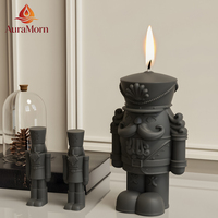 Bougie Soldat Médiéval de l'Armée du Roi, Figurine en Cire Fantastique Faite à la Main, Cadeau de Noël de Collection en Résine pour les Fans