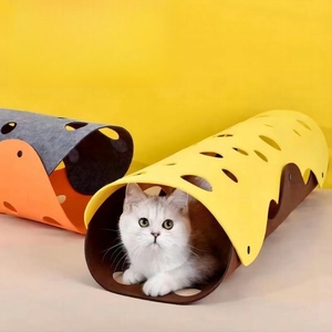 Tunnel de nid moderne et à la mode écologique pour le bricolage Jouet pour <span class=keywords><strong>chat</strong></span> en feutre <span class=keywords><strong>multicolore</strong></span> durable pour <span class=keywords><strong>chat</strong></span> universel quatre saisons - Product Image 1