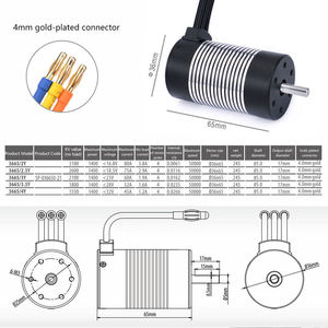 Motor sin escobillas 3665 para RC, micro motor automotriz impermeable para drones FPV, trams, robots, barcos y accesorios de juguetes RC - Product Image 4