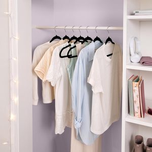 Luxury Black Velvet Pants Coat <b>Hangers</b> Non Slip Multifunction Ultra Slim Saving Space Wardrobe Organizer - Product Image 2