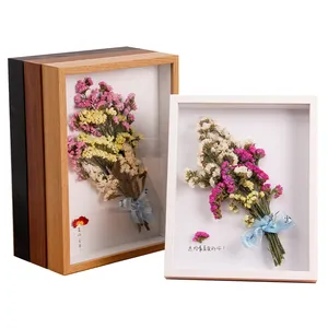 מפעל ישיר מכירות עץ מסגרות קיר גלריה אמנויות משפחת תמונה בתפזורת צל קופסות מיובש פרח תמונה מסגרת