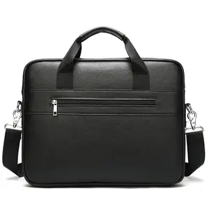 TB086 Hoge Kwaliteit Luxe Eenvoudige Horizontale Lychee Patroon 14 Inch Computer Bag Mannen Zakelijke Lederen Laptop Handtassen Aktetas