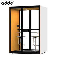 Cabine de bureau acoustique moderne modulaire en bois avec porte vitrée, cabine de bureau acoustique en bois
