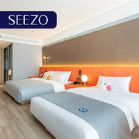 Maßgefertigtes Luxus 5-Sterne-Hotel Schlafzimmer-Möbelset Modernes Holzpaneel Kingsize-Bett Komplettes Matratzenset