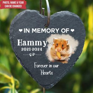 Cadeau personnalisé pour le jardin : Hamster Souvenir Personnalisé – Nos Cœurs pour Toujours – Cadeau <span class=keywords><strong>d</strong></span>'extérieur pour les proches, pour la perte <span class=keywords><strong>d</strong></span>'un animal de compagnie - Product Image 3