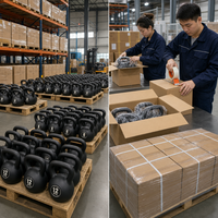 Ensemble de poids Kettlebell en vinyle avec plateau pour l'entraînement croisé, entraînement MMA, exercice à domicile, entraînement de Fitness