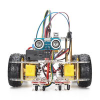 Kit de Coche Robótico Inteligente Tscinbuny 4WD con Evitación de Obstáculos Ultrasónica y Seguimiento de Líneas, Kit de Programación STEM para Estudiantes y Escuelas