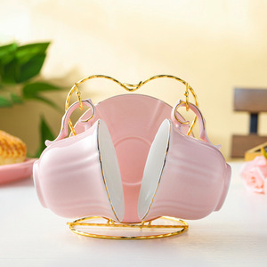 High Quality Luxury Eco-Friendly Modern Ceramic Gold Coffee Cup and Saucer Afternoon <b>Tea</b> <b>Set</b> - Product Image 3