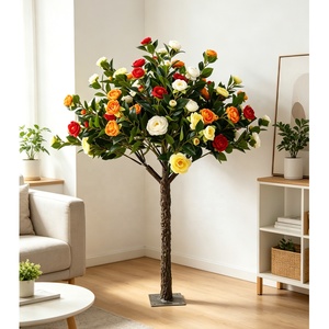Centro de Mesa Artificial de Flores de Cerezo, Árbol de Cerezo Blanco Grande con Luces LED, Bonsái de Árboles de Lila con Luces, Árbol Japonés Rojo Artificial - Product Image 6