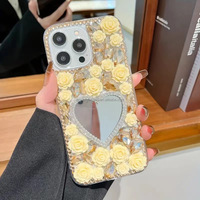 Funda de Teléfono con Espejo y Decoración de Piedras de Lujo, Nueva, al por Mayor, para iPhone 18, 17 Pro Max, 16, 15, 14, 13, Resistente a Impactos, para Mujer