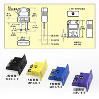 Panel de enchufe en miniatura para termopar, conector de cable de compensación de resistencia a altas temperaturas, 1/J/T/E/-M/F, 1/12/J/T/F, 2/30/30/12