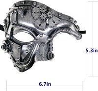 Masque de mascarade vénitien Steampunk Metal Cyborg pour costume d'Halloween
