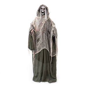 Décoration d'Halloween pour maison hantée, activée par le son, ornement lumineux, squelette fantôme, induction électrique, sorcière debout <span class=keywords><strong>de</strong></span> 1,95 m - Product Image 5