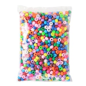 Wholesale 6*9mm Colorful Acrylic Barrel <b>Beads</b> Large Hole Plastic <b>Pony</b> <b>Beads</b> for Jewelry Hair Braids Kids DIY Custom Package - Product Image 6