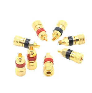 Bateria de lítio banhada a ouro M3 M4 M6 M8 M10 M16 Cobre Banana Connector Binding Post Terminals