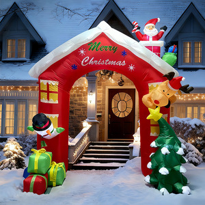2,4 Meter Weihnachts-Aufblasbogen mit <span class=keywords><strong>LED</strong></span>-Beleuchtung, Weihnachtsmann, Schneemann, Rentier, Baum-Dekoration für Außenbereich und Garten - Product Image 2