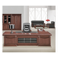 Table d'appoint de bureau de direction en bois d'acajou, finition premium, pour poste de travail de direction, extensible, contemporaine, de notre usine de meubles.