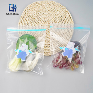 Custom Patterned Transparent Food Storage Bags Pe Zipper Rectangle For Refrigerator Home Use Picnic - Product Image 1