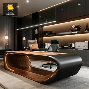 New Chinese-Style Wood Modern <strong>Simple</strong> Executive Office <strong>Desk</strong> with Drawer High-End Luxury Boss Table - Product Image 3