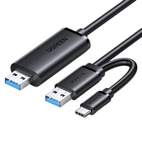 Cable de Datos UGreen de Aluminio, Cable de Datos USB 3.0 de Doble Extremo con Interfaz USB-A para Intercambio de Datos de Computadora