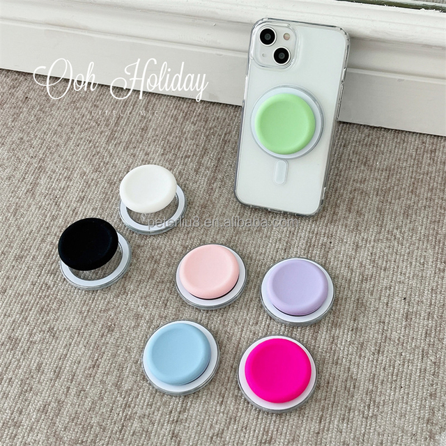 Factory Phone Holder Magnetic Socket Mobile Stand Silicone Cap Transparent Kickstand Strong Magnet Grip for iPhone 17