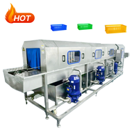 Nouvelle machine de lavage automatique de caisses en plastique, machine de nettoyage de bacs en acier inoxydable, laveuse haute pression pour plateaux et paniers