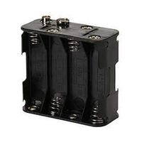 Boîtier de support de batterie 8 AA avec fils conducteurs PP Matériau Noir Couleur Nickelé