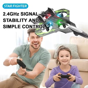 Plastic Glider Style LED <b>Jet</b> Fighter Drone 2-Channel Auto Return Ready-to-Go Indoor Use Expert Skill <b>RC</b> 1080p FHD Camera - Product Image 3
