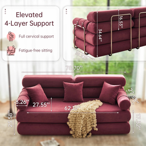 Modern Convertible <b>Sofa</b> Bed Eco-Friendly Fabric Modular Design Easy Assembly Without Tools Apartment-Friendly Sleeper <b>Sofa</b> - Product Image 5
