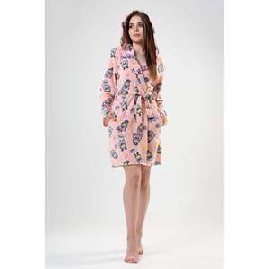 Bata de Dormir de Forro Polar para Mujer Landy, Manga Larga, Suave, Informal, con Estampado de Búho Rosa - Product Image 6