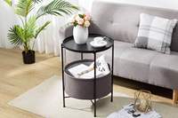 Meubles de salon modernes en métal et MDF avec plantes vertes, table basse et meuble TV blancs réglables pour usage quotidien au bureau et à la maison