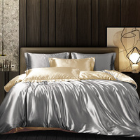 Parures de lit de luxe en soie 100% soie de mûrier 22 Momme, draps-housses