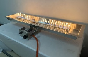 Vendita calda di 113cm di lunghezza lineare <span class=keywords><strong>camino</strong></span> a <span class=keywords><strong>Gas</strong></span> moderno <span class=keywords><strong>inserto</strong></span> in acciaio per installazione ad angolo per ville - Product Image 2