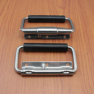 Stainless Steel 304 Rectangle Handle With Rubber Sleeve <b>Spring</b> Surface Mounted Folding Cabinet <b>Door</b> Handle Industrial Design - Product Image 1